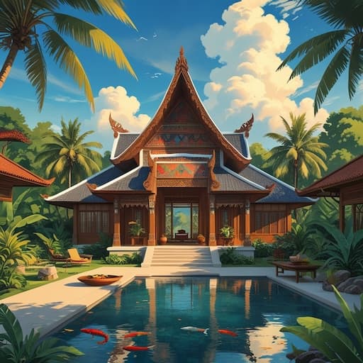 Image of a modern house with a view of a city skyline.