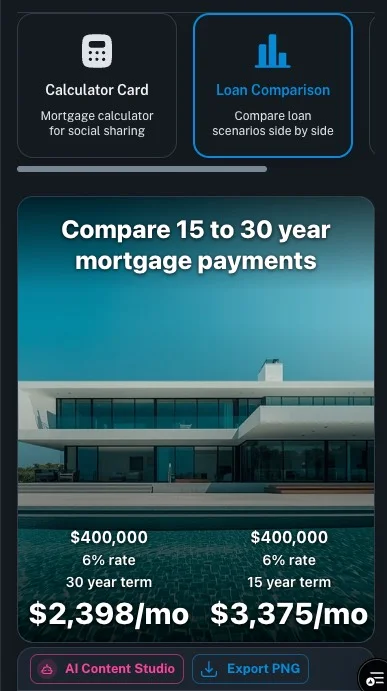 Shareable loan comparison social graphic